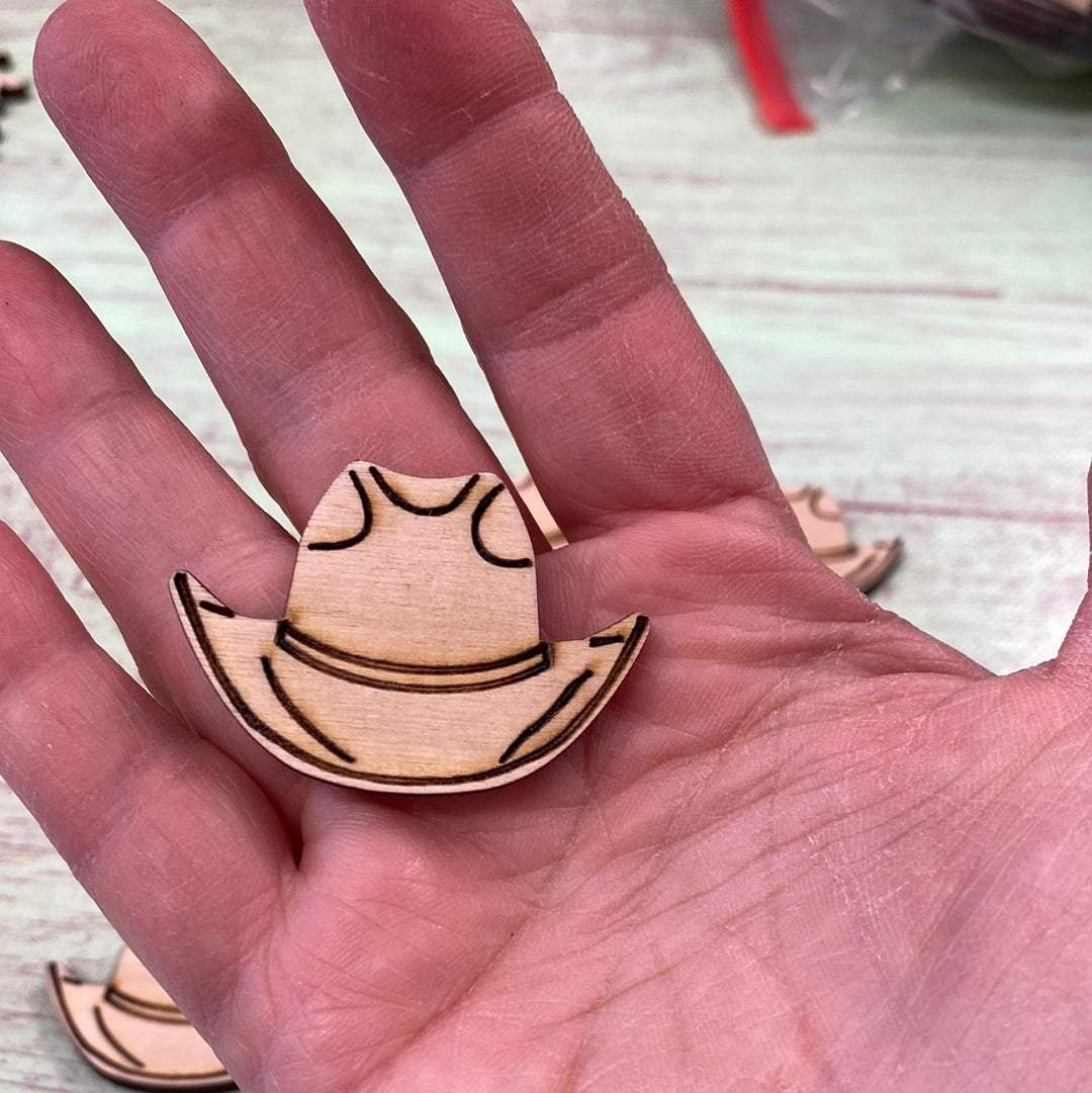 Cowboy Hat Shape Little Bitty / MINI Laser Cut Blank for DIY Project