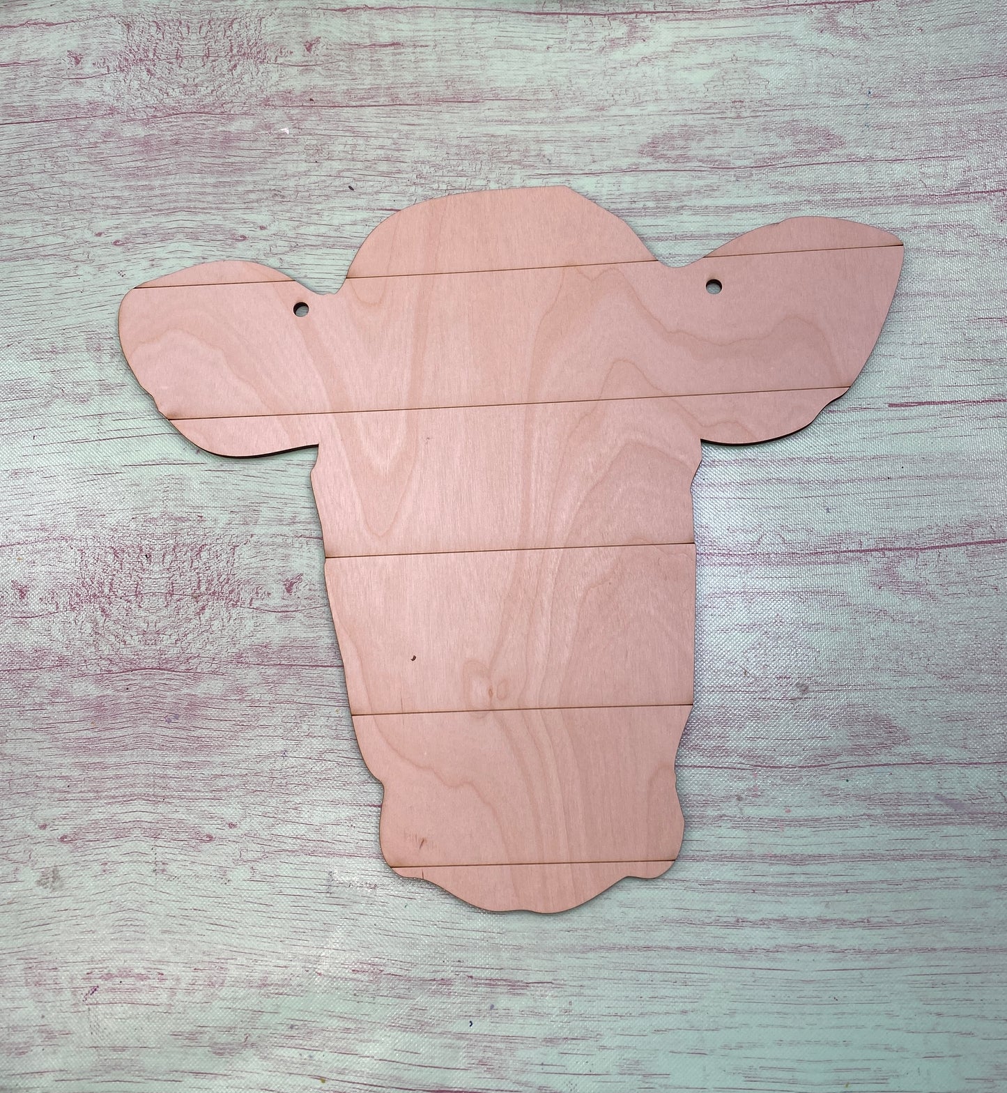 Cow and Bull Head Silhouette Wooden Laser Cut Out Blank