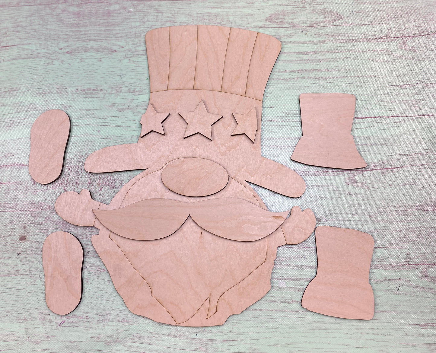 Uncle Sam Gnome Door Hanger Laser Cut Blank for DIY Project