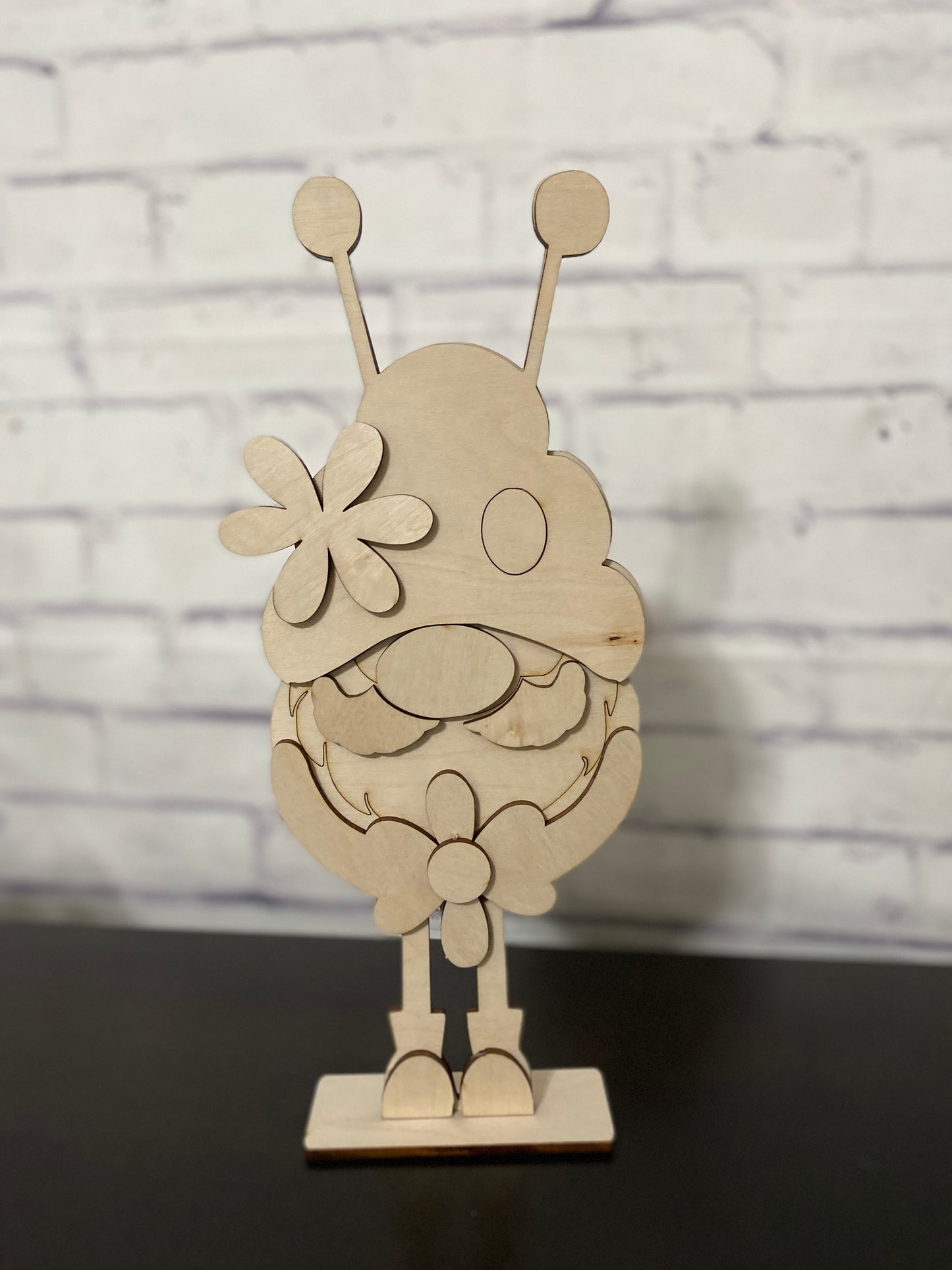 Gnome Skinny Let Standing Shelf Sitter / Laser Cut Blank for DIY Project