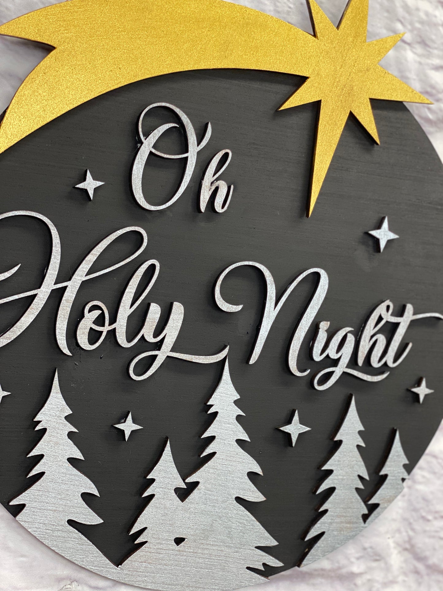 O Holy Night Door Hanger Laser Cut Blank for DIY Project
