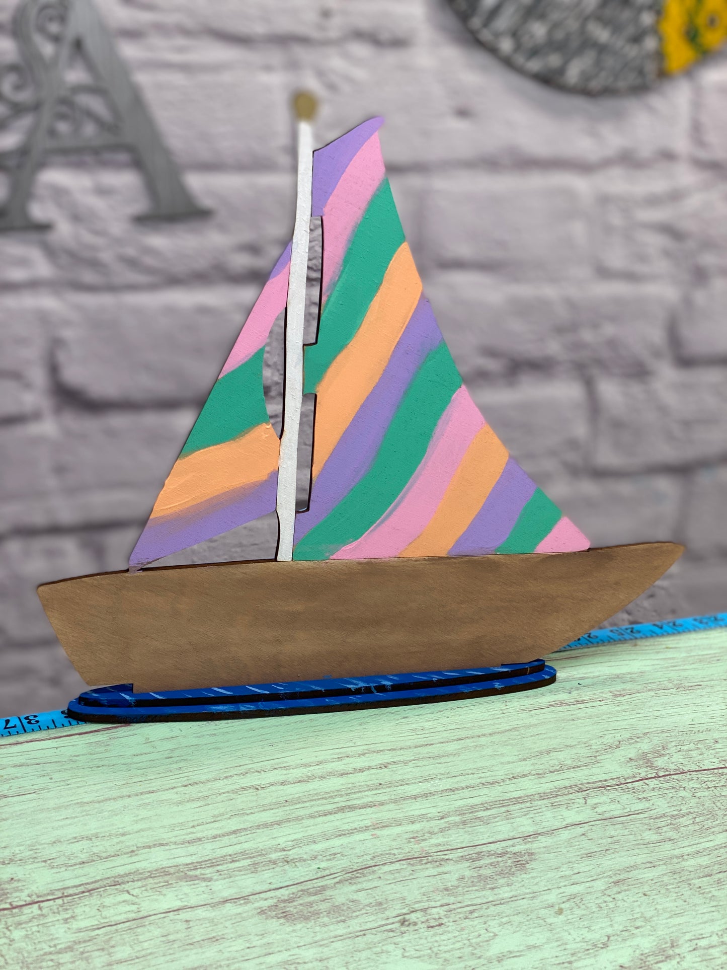 Sailboat Shelf Sitter / Laser Cut Blank for DIY Project