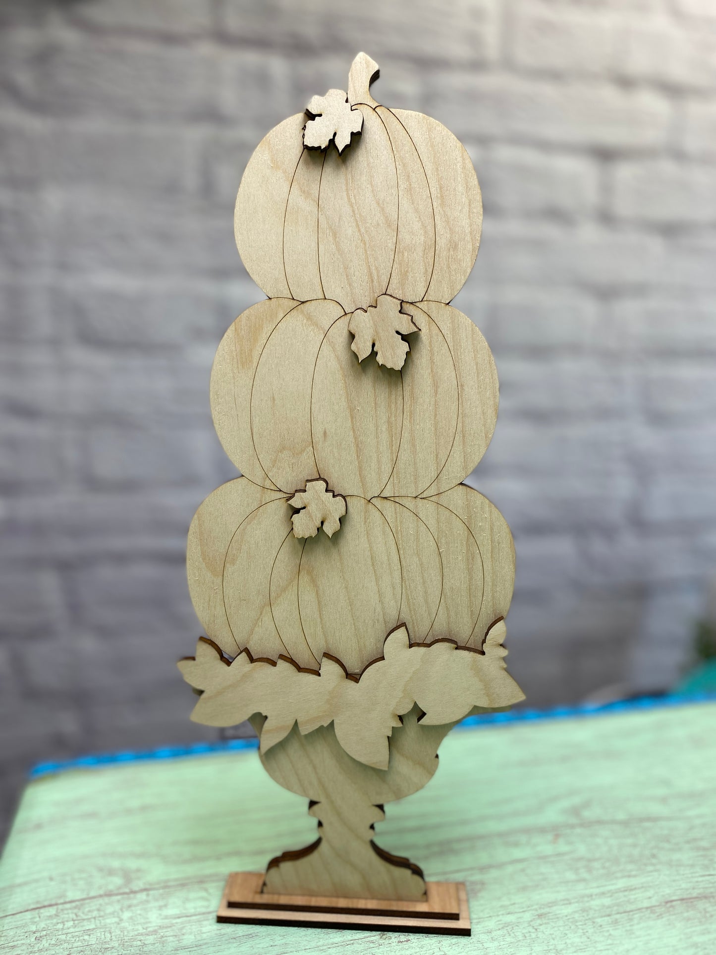 Pumpkin Stack with Urn Laser Cut / Engraved Wooden Blank