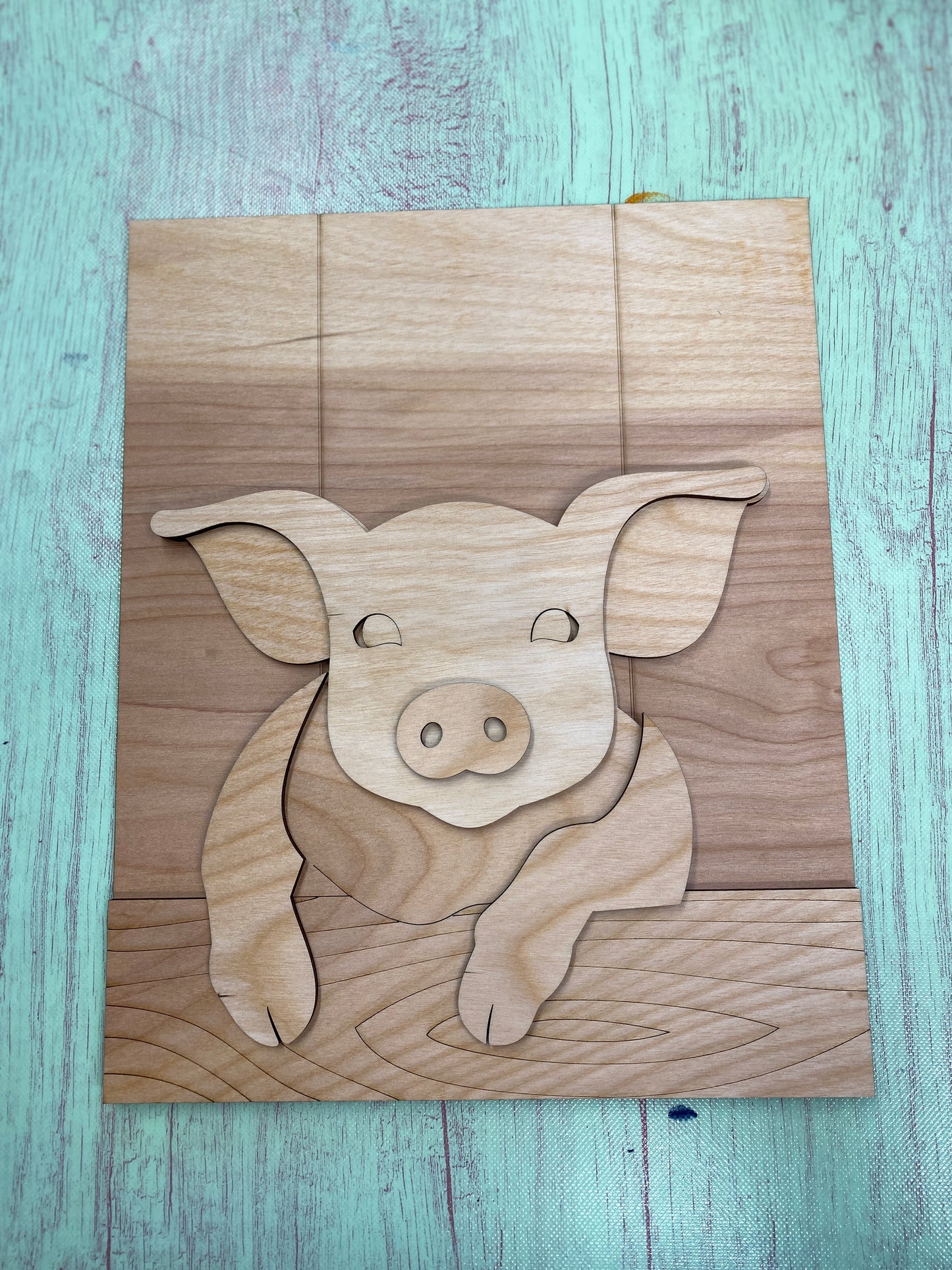 Pig Shelf Leaner / Door Hanger Laser Cut Blank for DIY Project