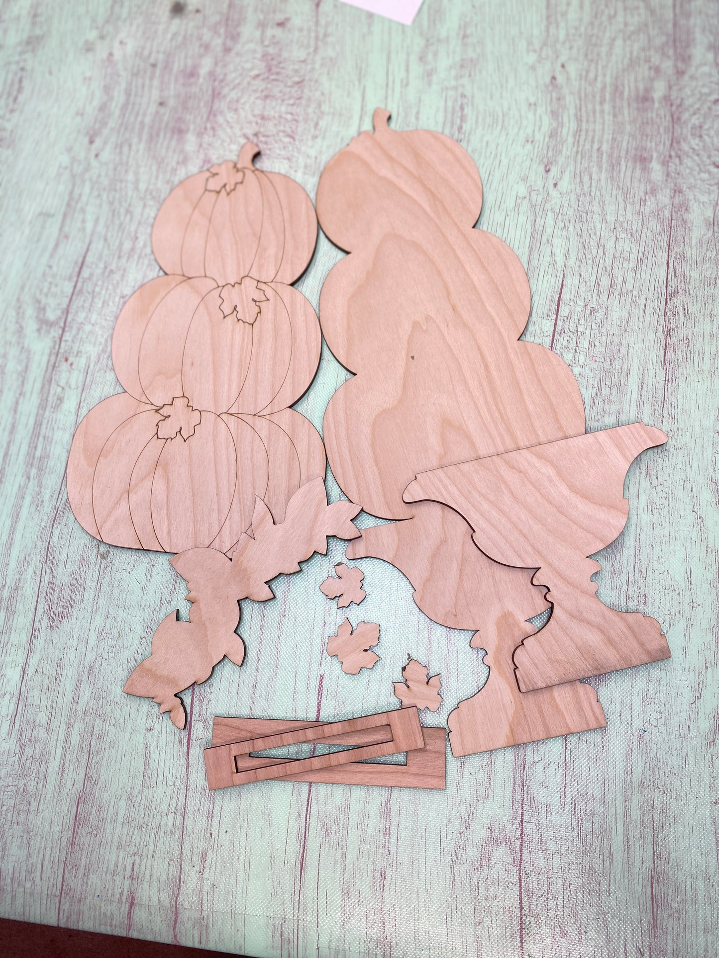 Pumpkin Stack with Urn Laser Cut / Engraved Wooden Blank