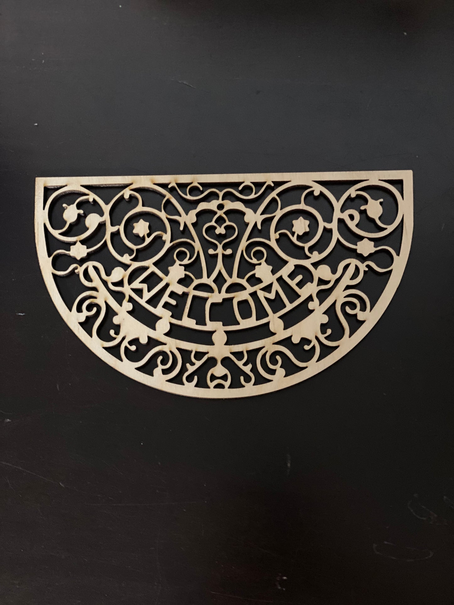 Victorian Screen Door and Welcome Mat Laser Cut Wooden Blank