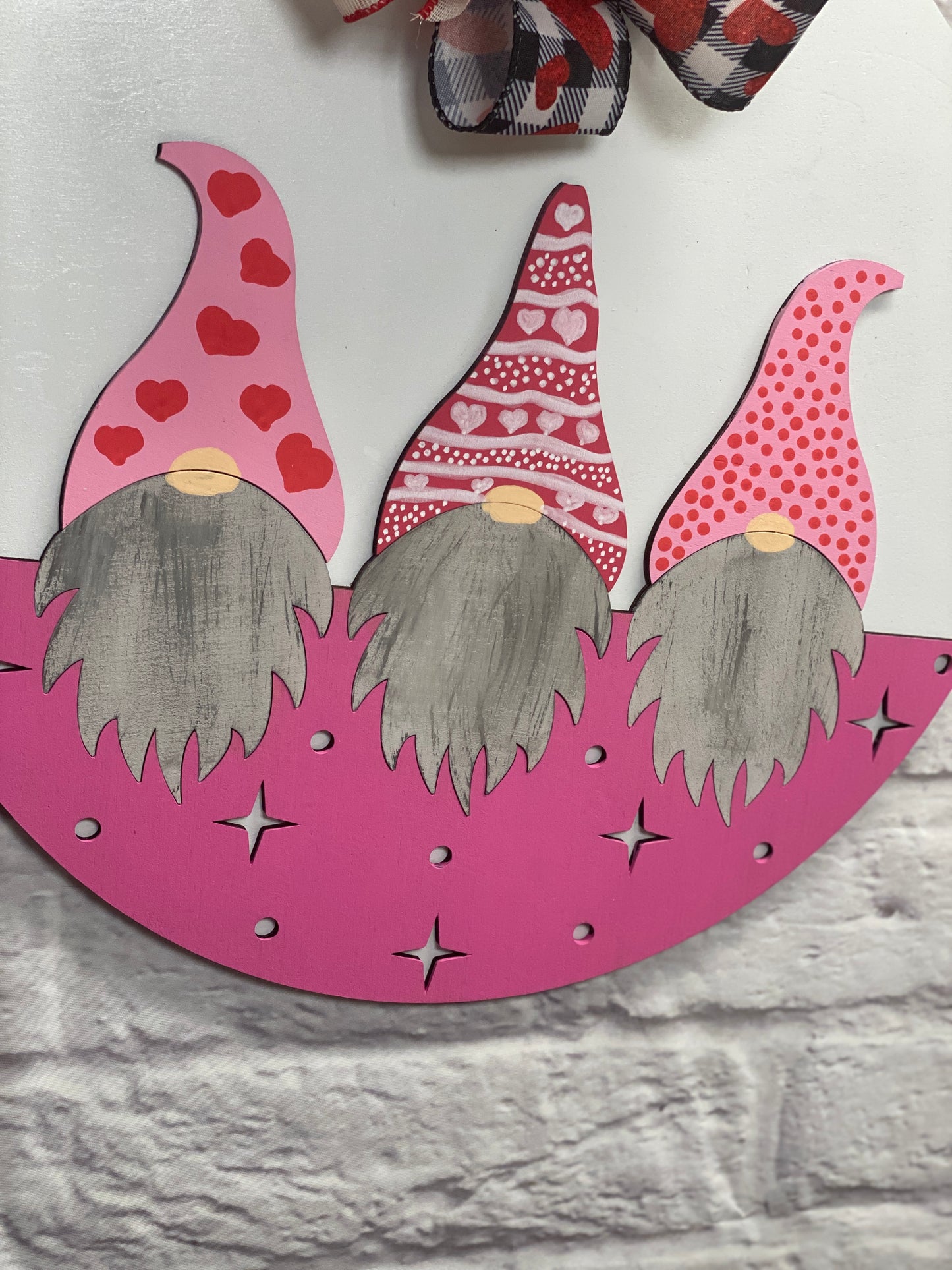 Gnome Trio 3D Laser Cut Wood Blank Cutout Door Hanger