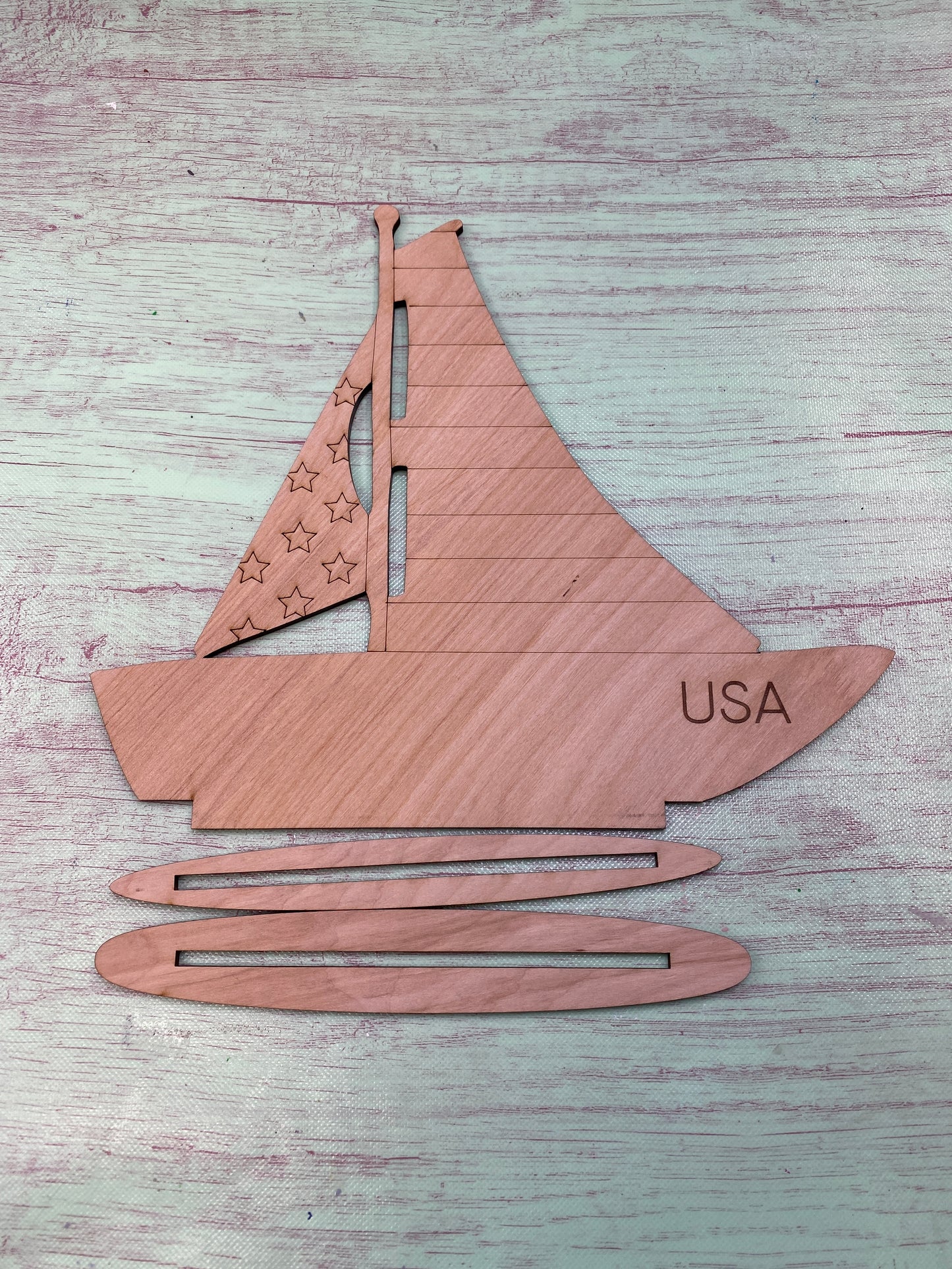 Sailboat Shelf Sitter / Laser Cut Blank for DIY Project