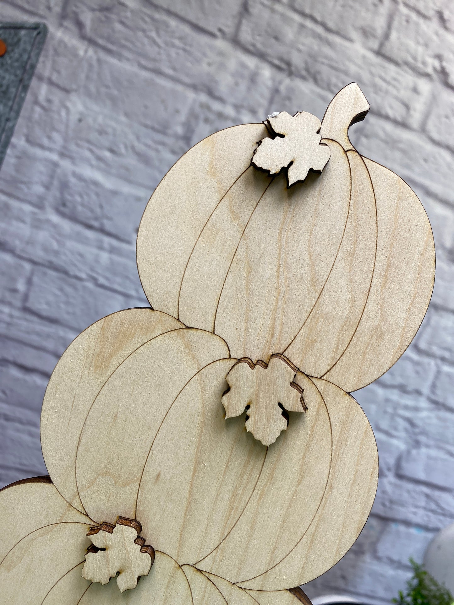 Pumpkin Stack with Urn Laser Cut / Engraved Wooden Blank