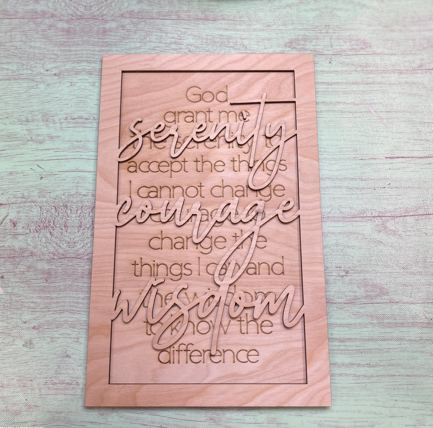 Serenity Prayer Sign Laser Cut / Engraved Wooden Blank
