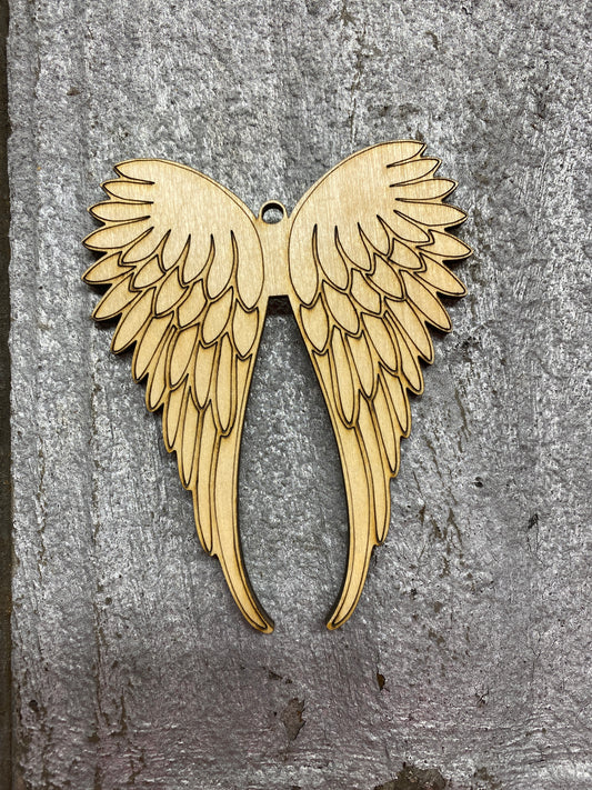 Angel Wings Ornament Laser Cut / Engraved Wooden Blank Ornament