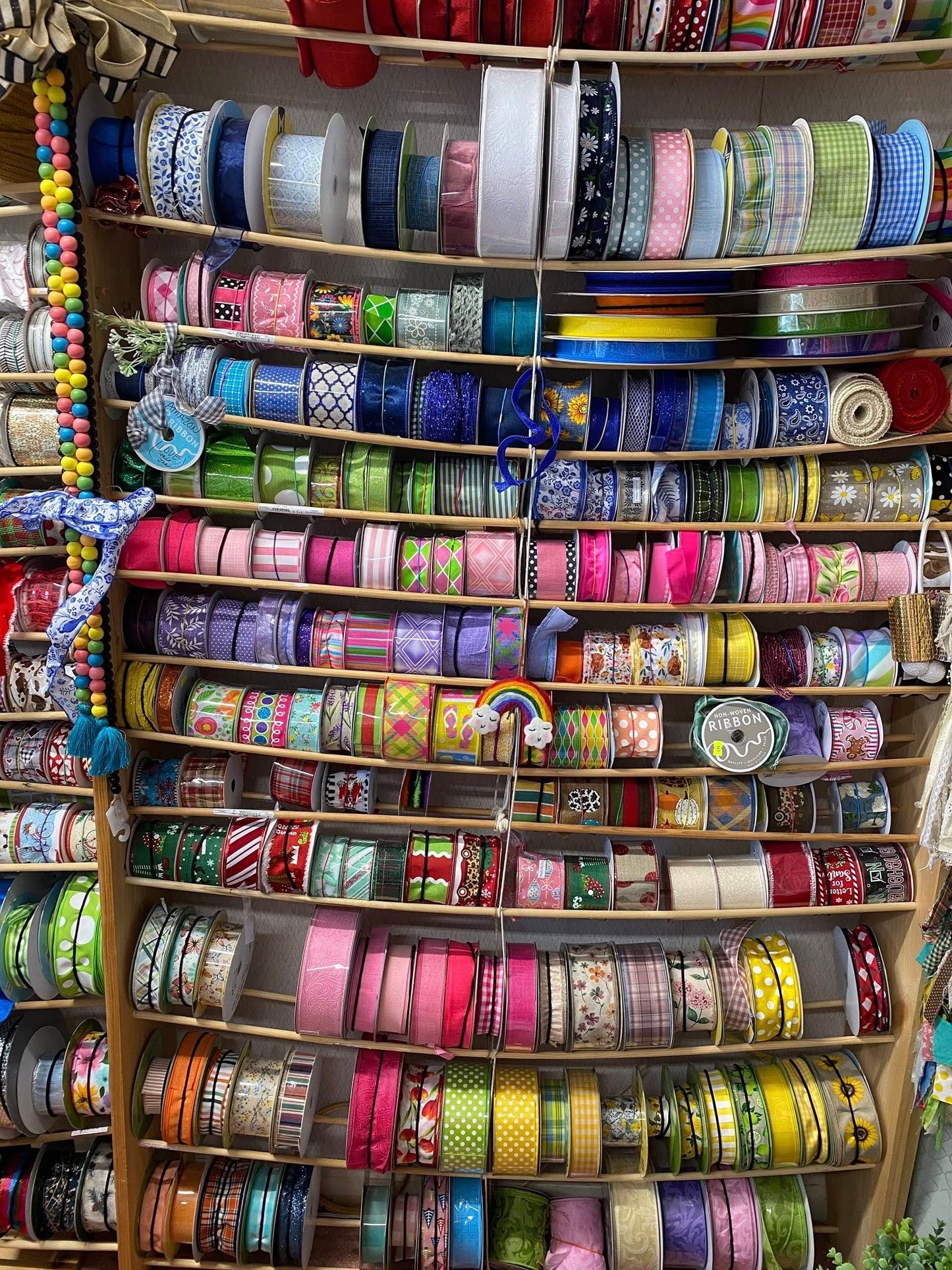 Mystery Bundle of Wired Edge Ribbon  50 or 100 YARDS 5 plus colors designs