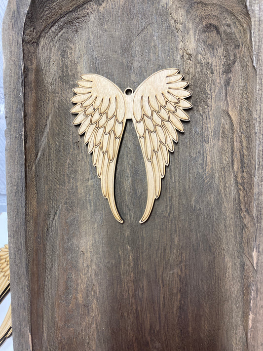 Angel Wings Ornament Laser Cut / Engraved Wooden Blank Ornament