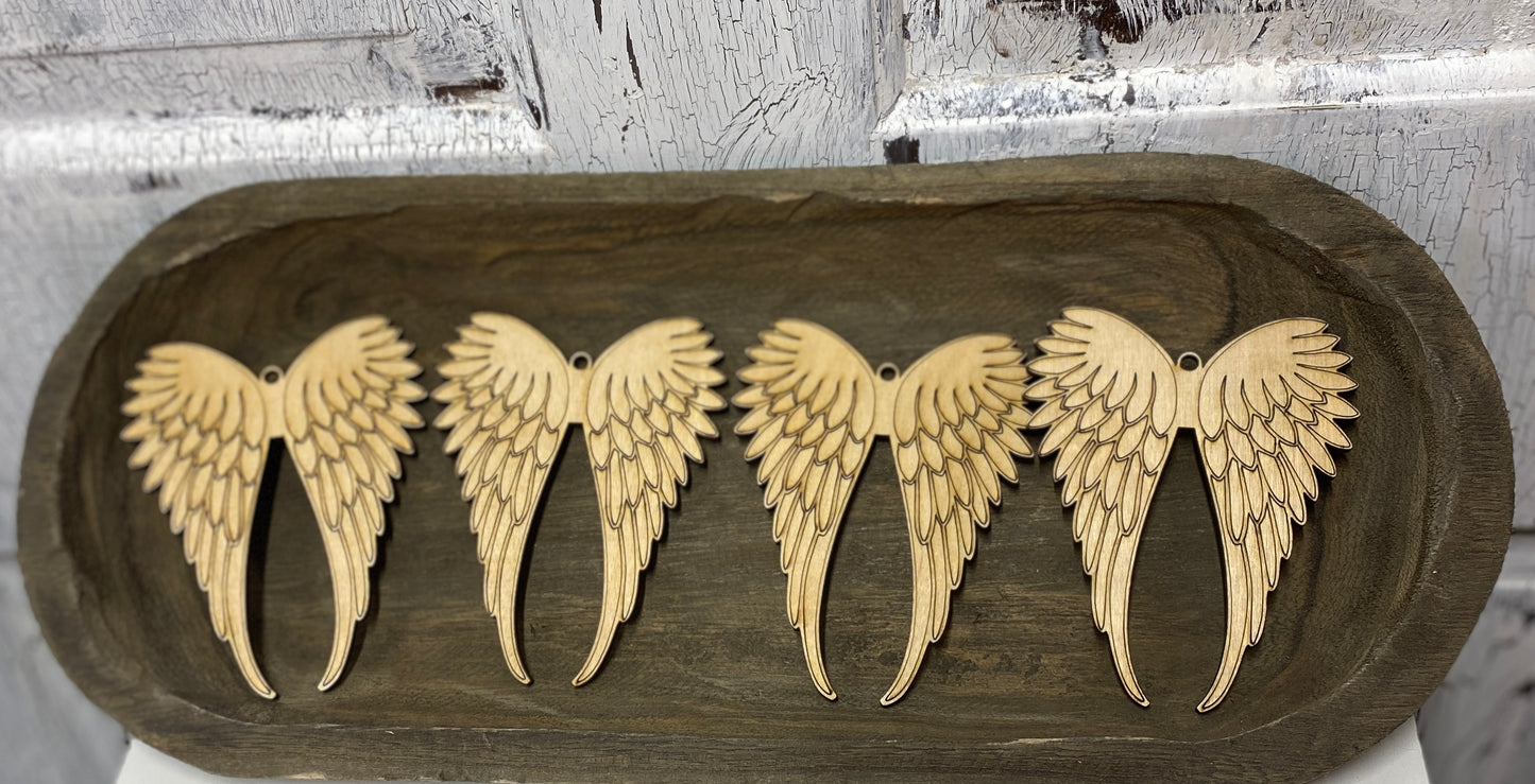 Angel Wings Ornament  Laser Cut / Engraved Wooden Blank Ornament
