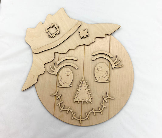 Scrarecrow Door Hanger Laser Cut / Engraved Wooden Blank