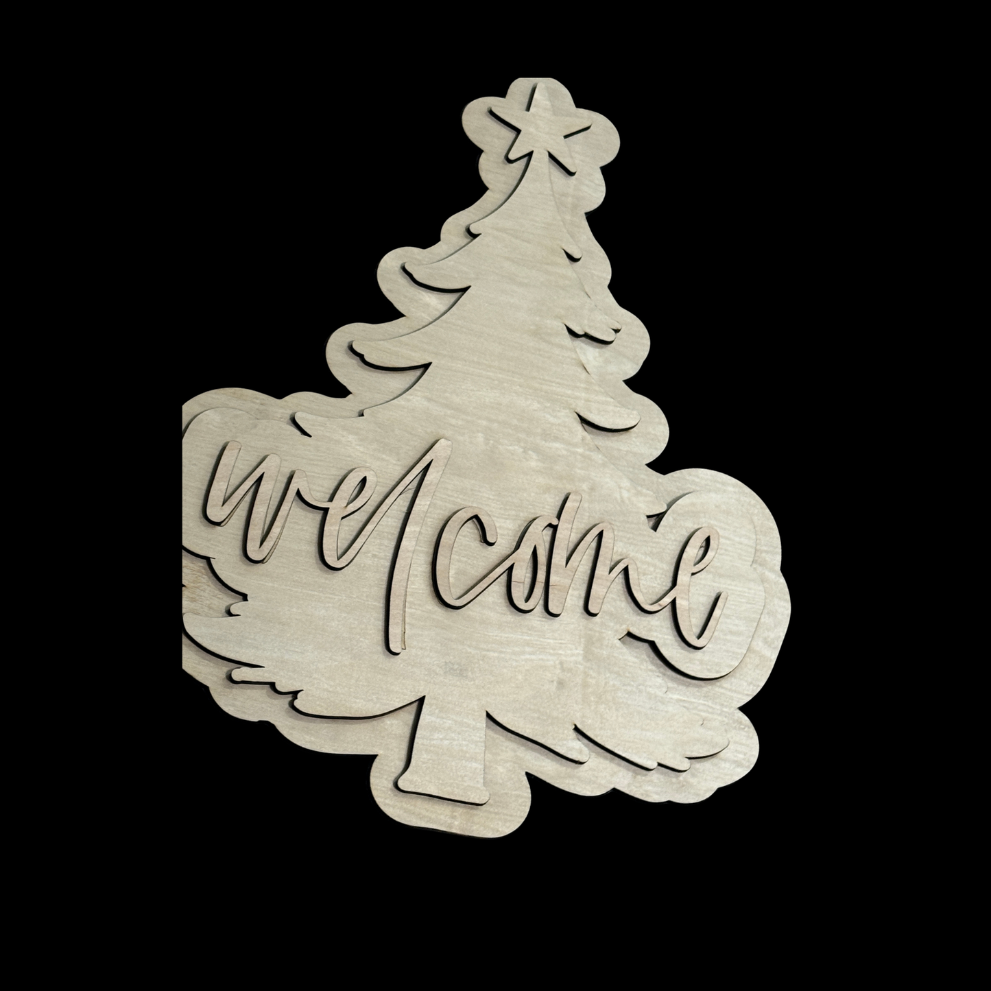 DIY Christmas Tree Welcome Door Hanger Blank Kit