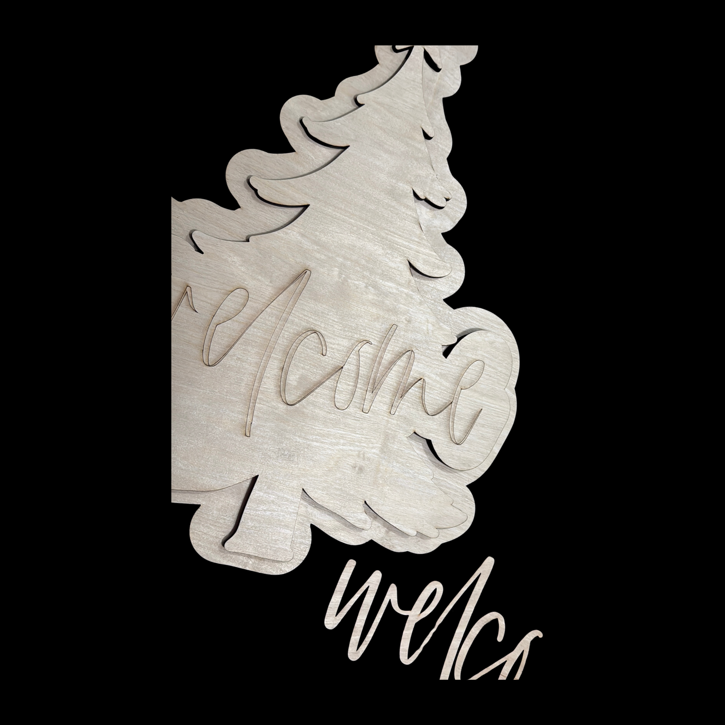 DIY Christmas Tree Welcome Door Hanger Blank Kit
