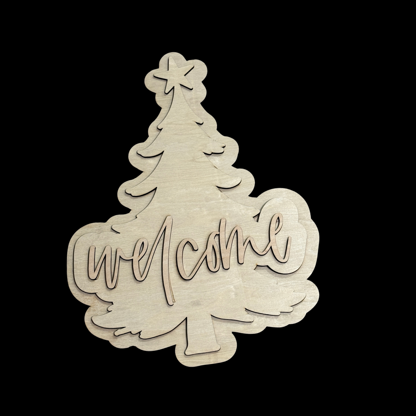 DIY Christmas Tree Welcome Door Hanger Blank Kit