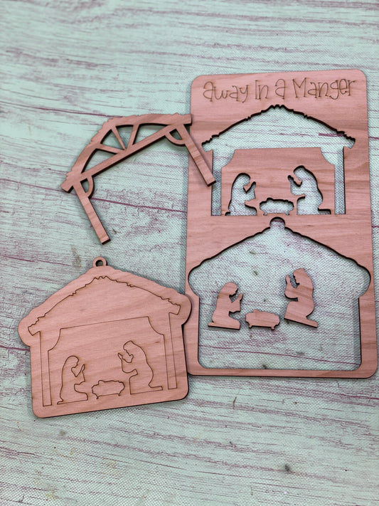Manger Nativity Pop Out, Sunday School Crafts, Away In A Manger DIY Kit, DIY Christmas Holiday Craft Kit, DIY Christmas Nativity , Pop Out Crafts
