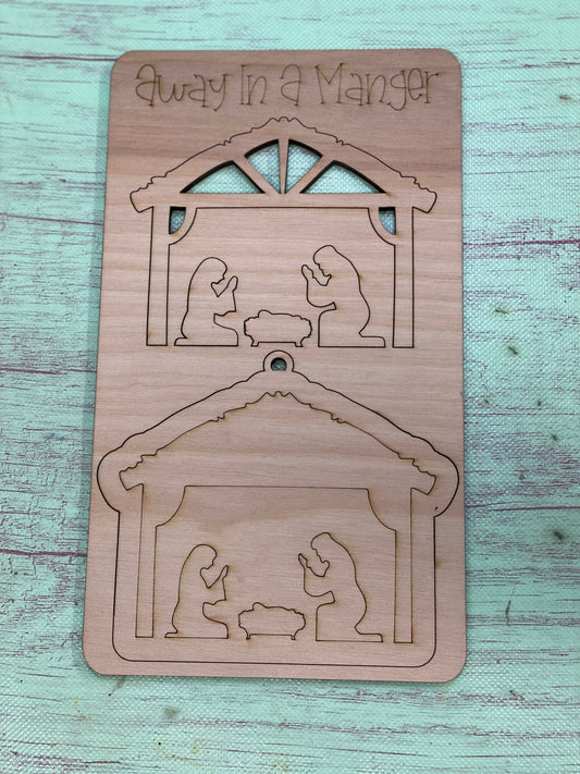 Manger Nativity Pop Out, Sunday School Crafts, Away In A Manger DIY Kit, DIY Christmas Holiday Craft Kit, DIY Christmas Nativity , Pop Out Crafts