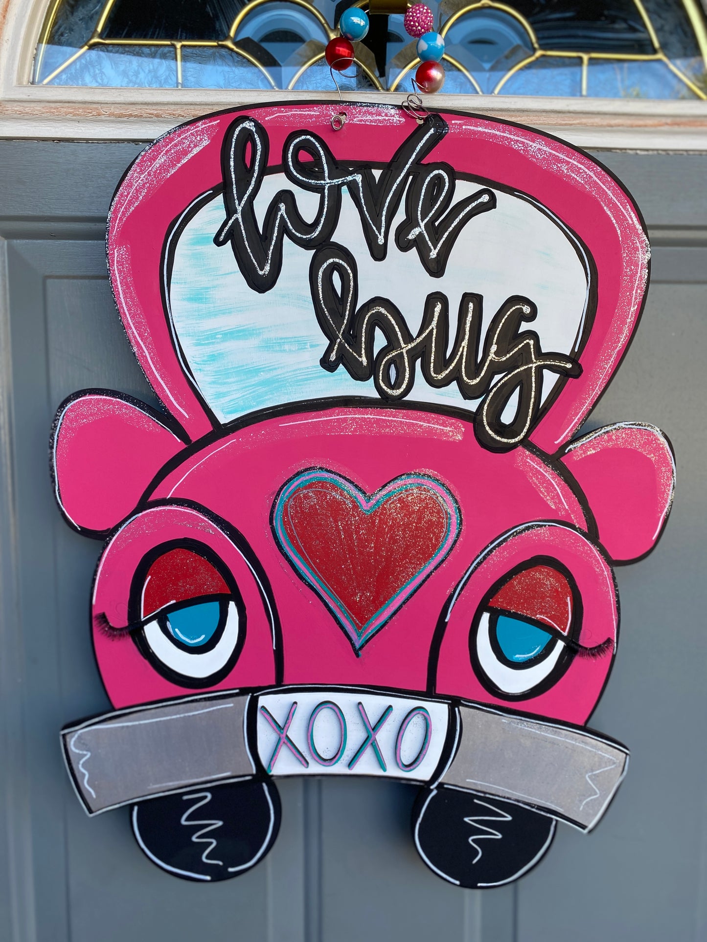 Love Bug Valentine Car ONLINE Paint With Me Online Paint Party Laser Wood Cutout
