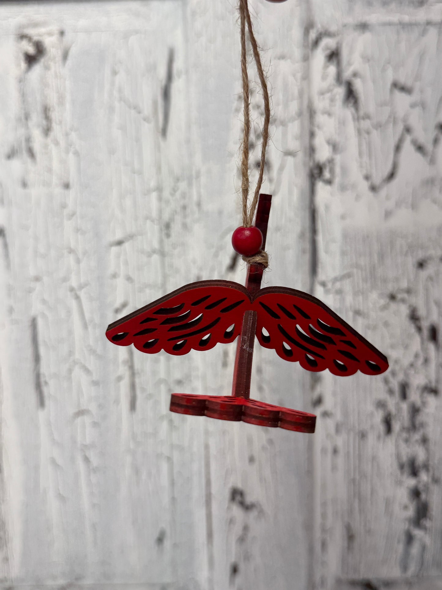 Cardinal Charm Ornament – 3D Handmade Wooden Bird Christmas Tree Decoration