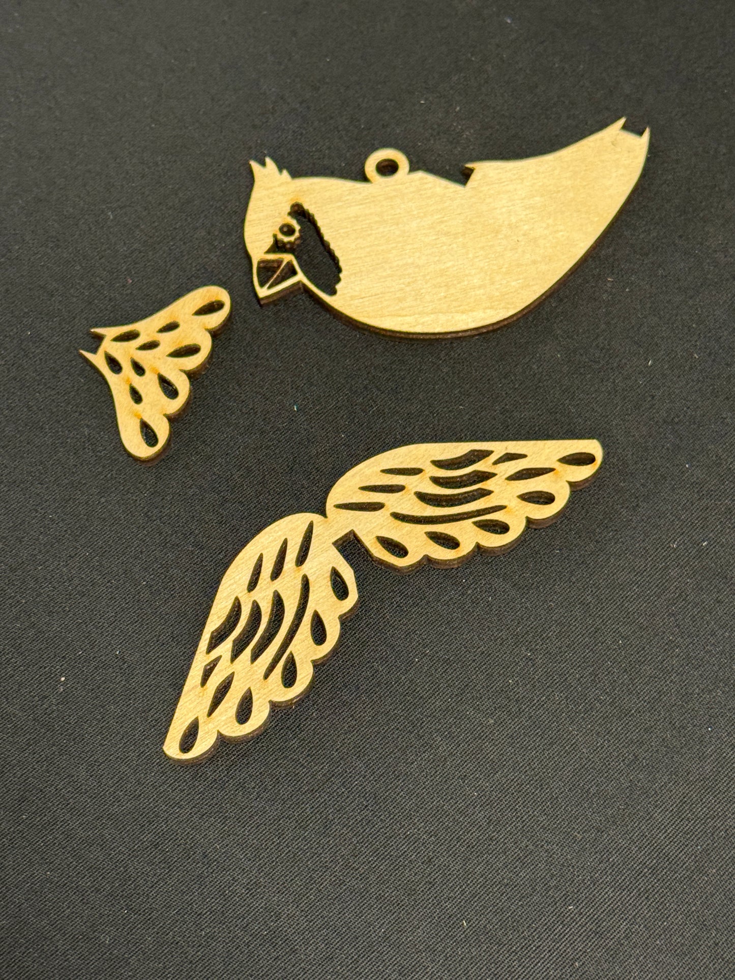 Cardinal Charm Ornament – 3D Handmade Wooden Bird Christmas Tree Decoration