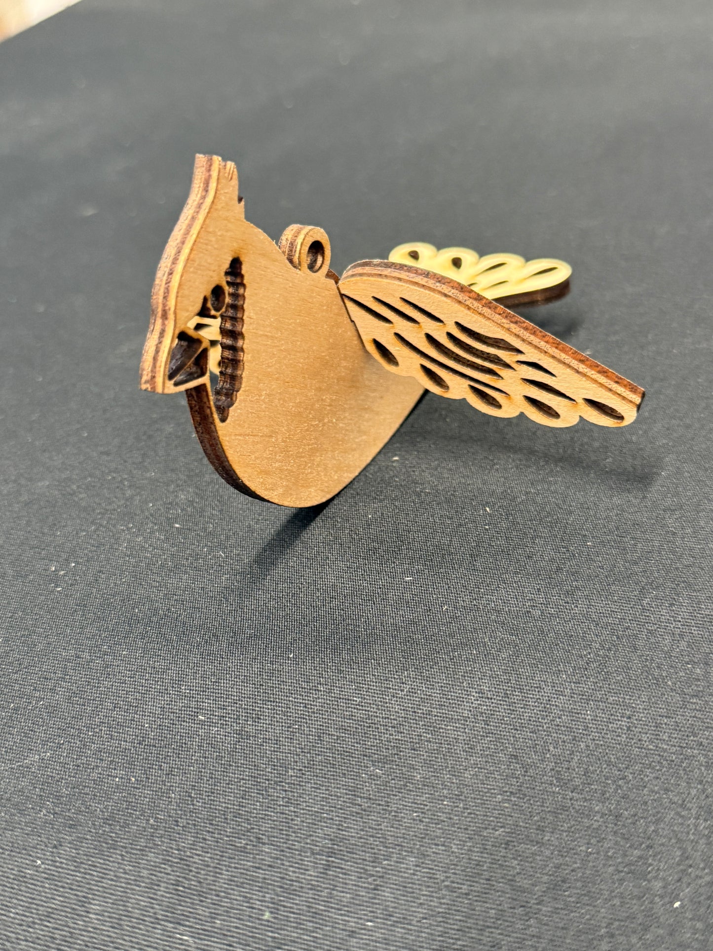 Cardinal Charm Ornament – 3D Handmade Wooden Bird Christmas Tree Decoration