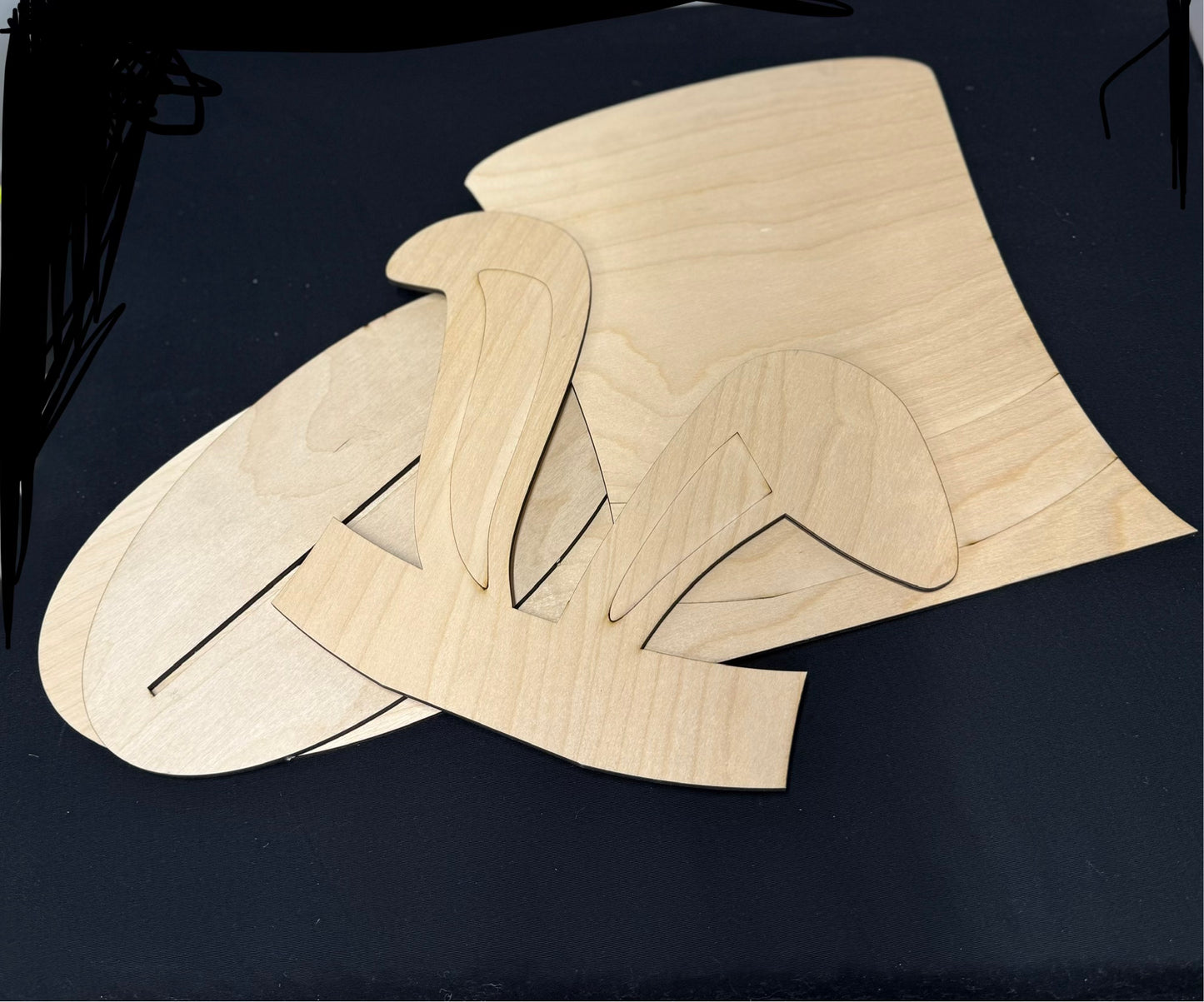 DIY Easter Shelf Sitter Kit – Wooden Top Hat with Bunny Ears + 12x12 Checkerboard Mylar Stencil | Layered Birch Wood Paint Kit | Spring Decor Craft