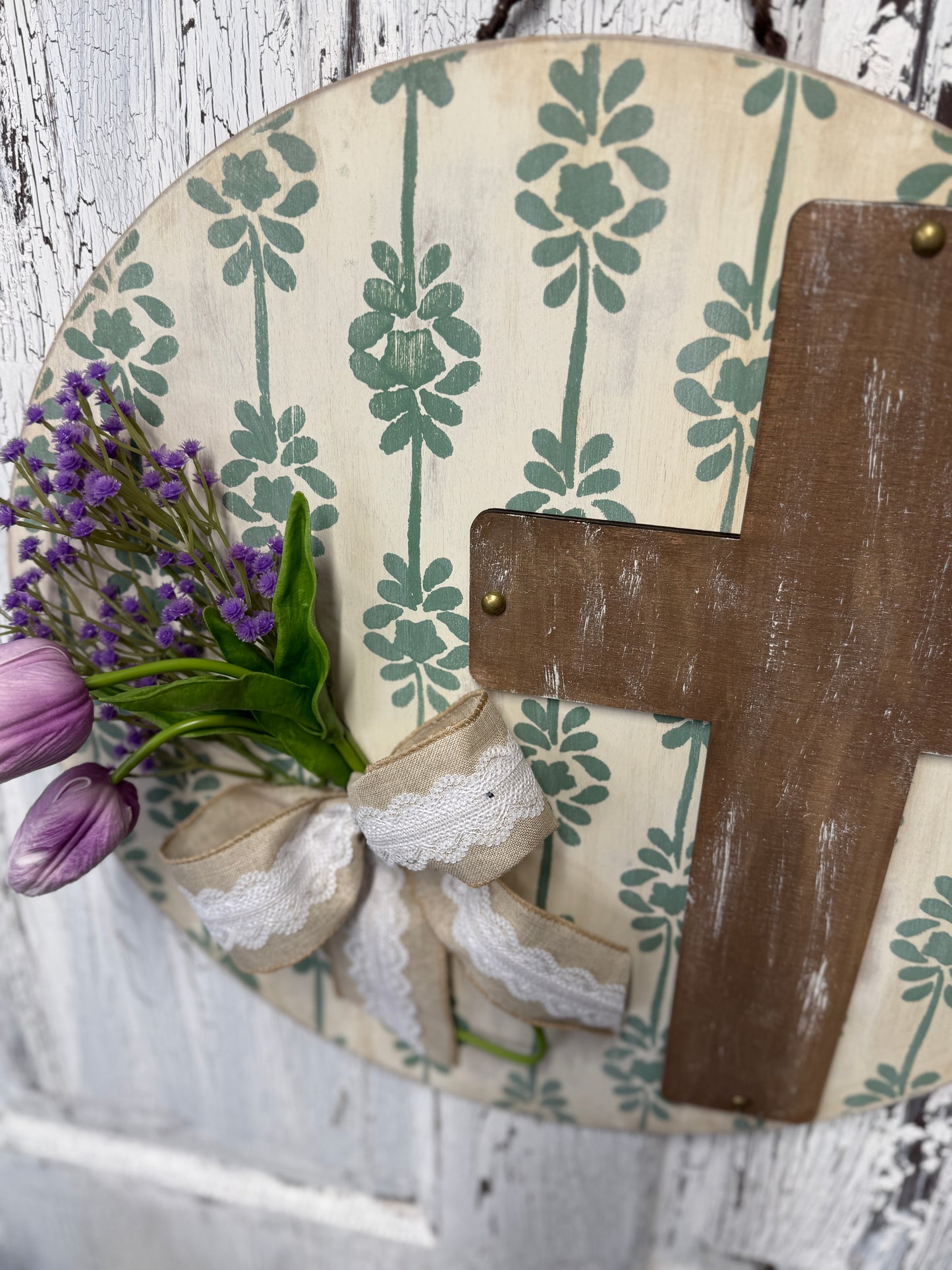 Wooden Cross Door Hanger | Christian Farmhouse Front Door Decor | Easter Cross Wall Sign | DIY Wood Blank Kit Option