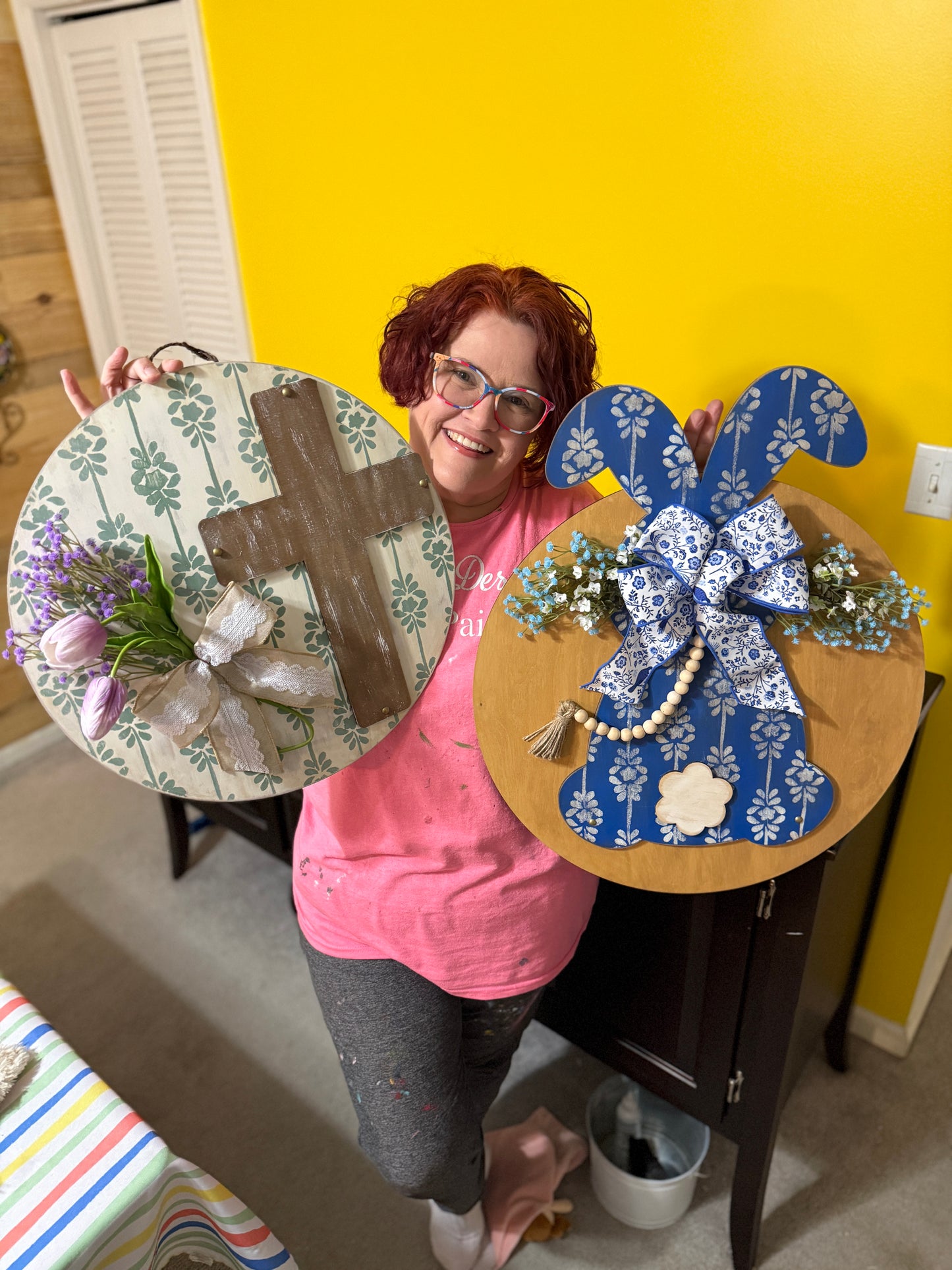 Wooden Cross Door Hanger | Christian Farmhouse Front Door Decor | Easter Cross Wall Sign | DIY Wood Blank Kit Option