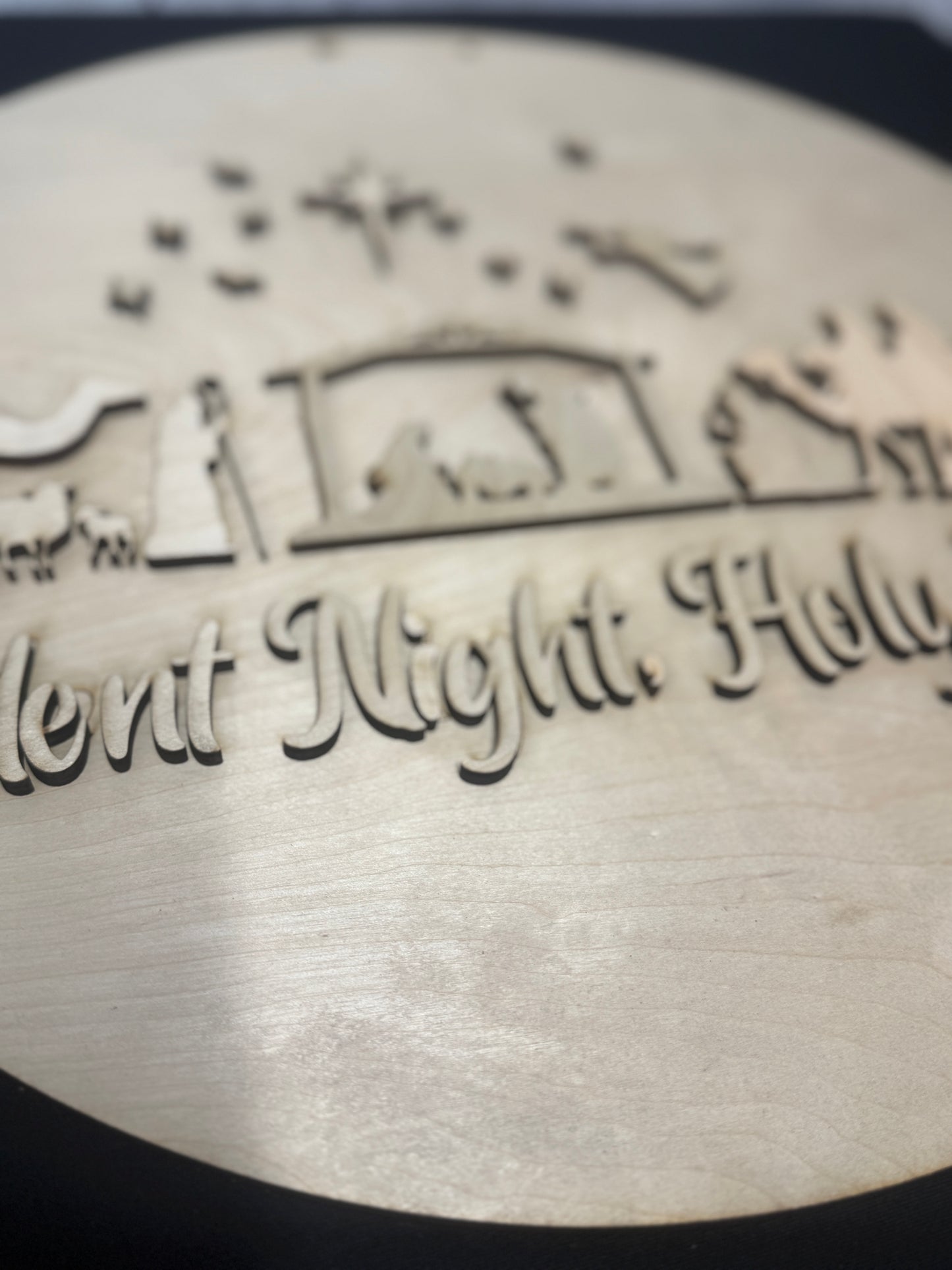 Silent Night Holy Night Nativity Door Hanger