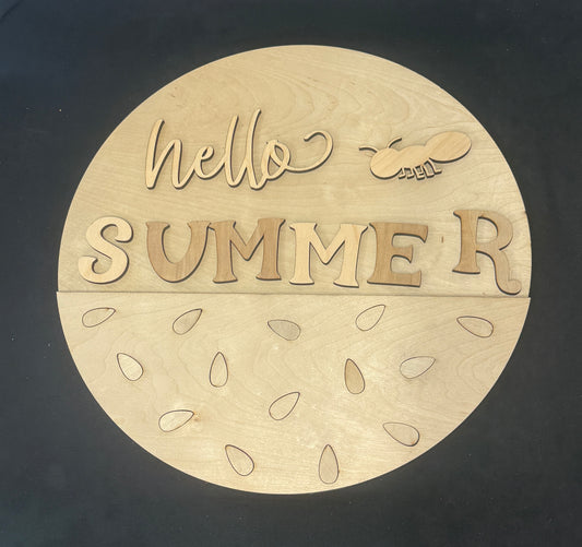 Hello Summer Watermelon Laser Cut Door Hanger / Blanks for DIY Project