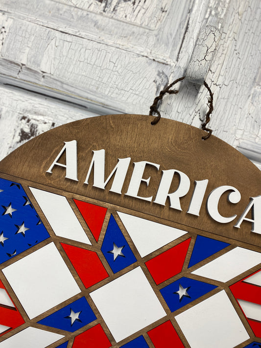 Patriotic Barn Quilt Door Hanger, Americana Front Door Wreath, DIY Kits