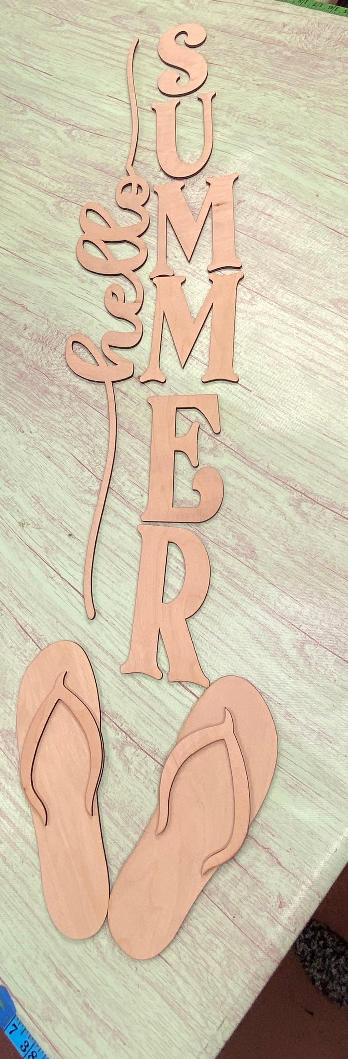Hello Summer with Flip Flops DIY Porch Leaner Kit -  3D Cutout Pieces