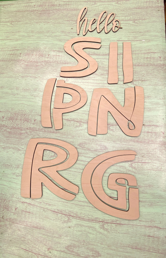 Hello Spring DIY Porch Leaner Kit -  3D Cutout Pieces