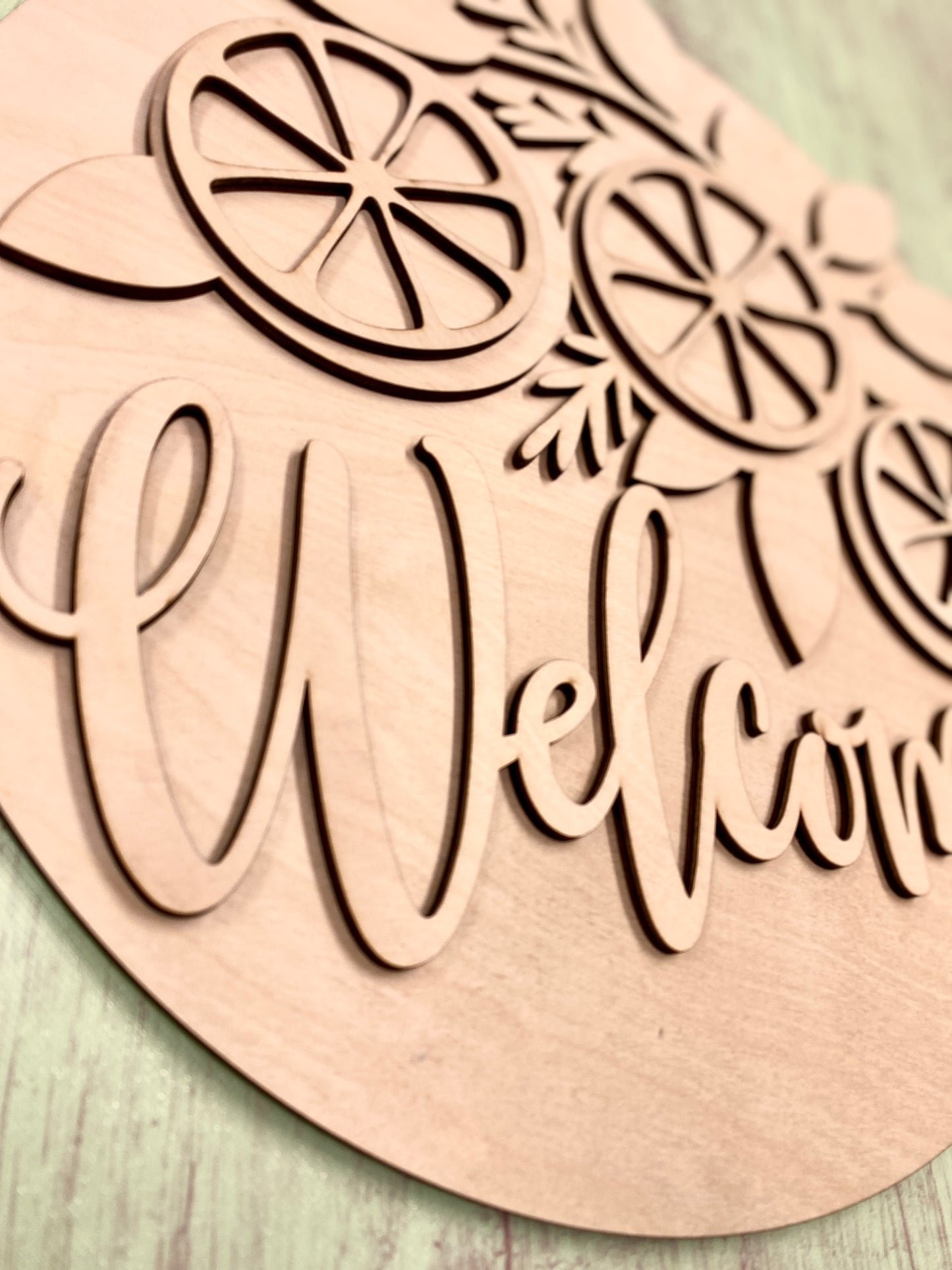 DIY Lemon, Orange, Lime Slice Door Hanger Kit - Welcome Sign DIY Laser-Cut Door Hanger Kit