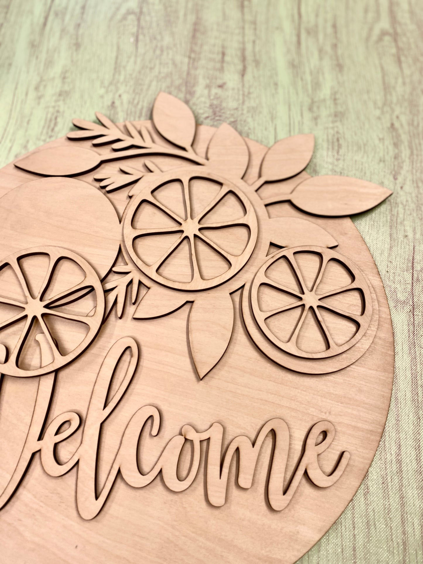 DIY Lemon, Orange, Lime Slice Door Hanger Kit - Welcome Sign DIY Laser-Cut Door Hanger Kit