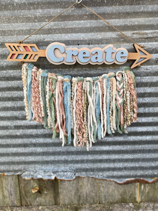 Boho Western Arrow Textured Yarn Wall Hanging Home Decor - Personalized Option Available