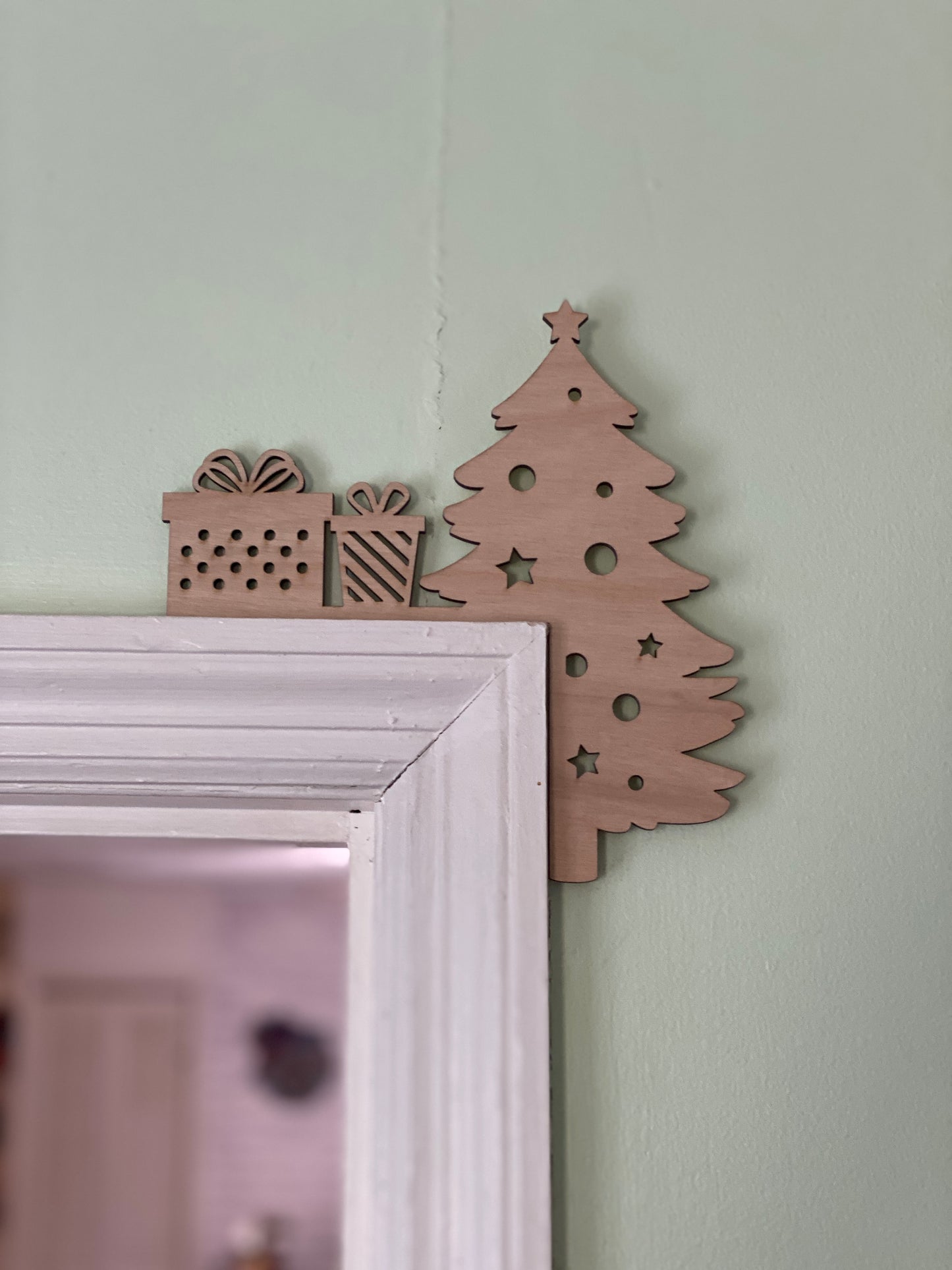 Christmas Themes Doorframe Corner Accent Laser Cut Out Blank