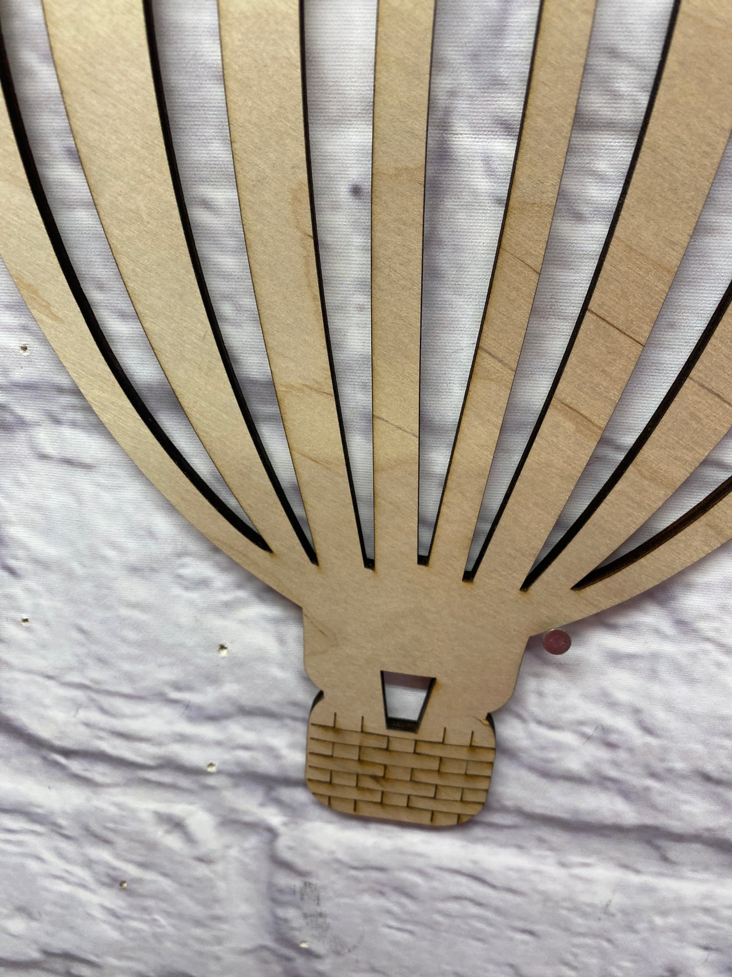 Wood Hot Air Balloon Cutout | 2-Layer Laser Cut Blank | DIY Paintable Wooden Craft | Layered Balloon Shape for Nursery, Kids Room, or Door Hanger