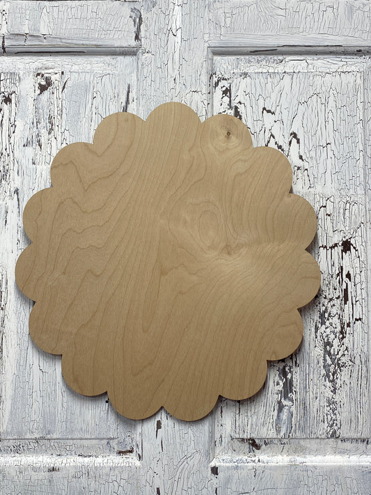 Scalloped Round Coquette Bow Pumpkin Fall Door Hanger Laser Wood Cutout DIY Blanks