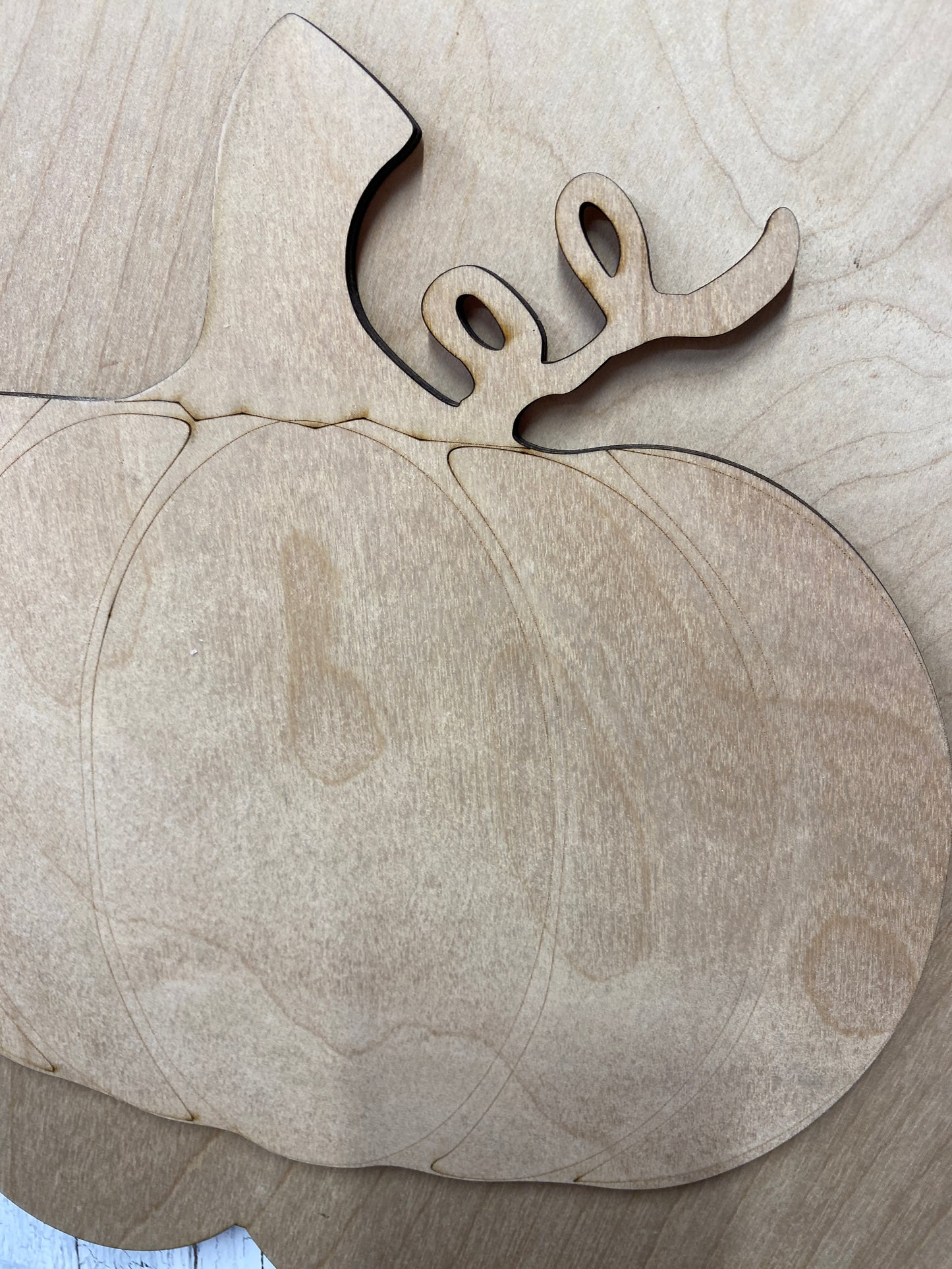 Scalloped Round Coquette Bow Pumpkin Fall Door Hanger Laser Wood Cutout DIY Blanks