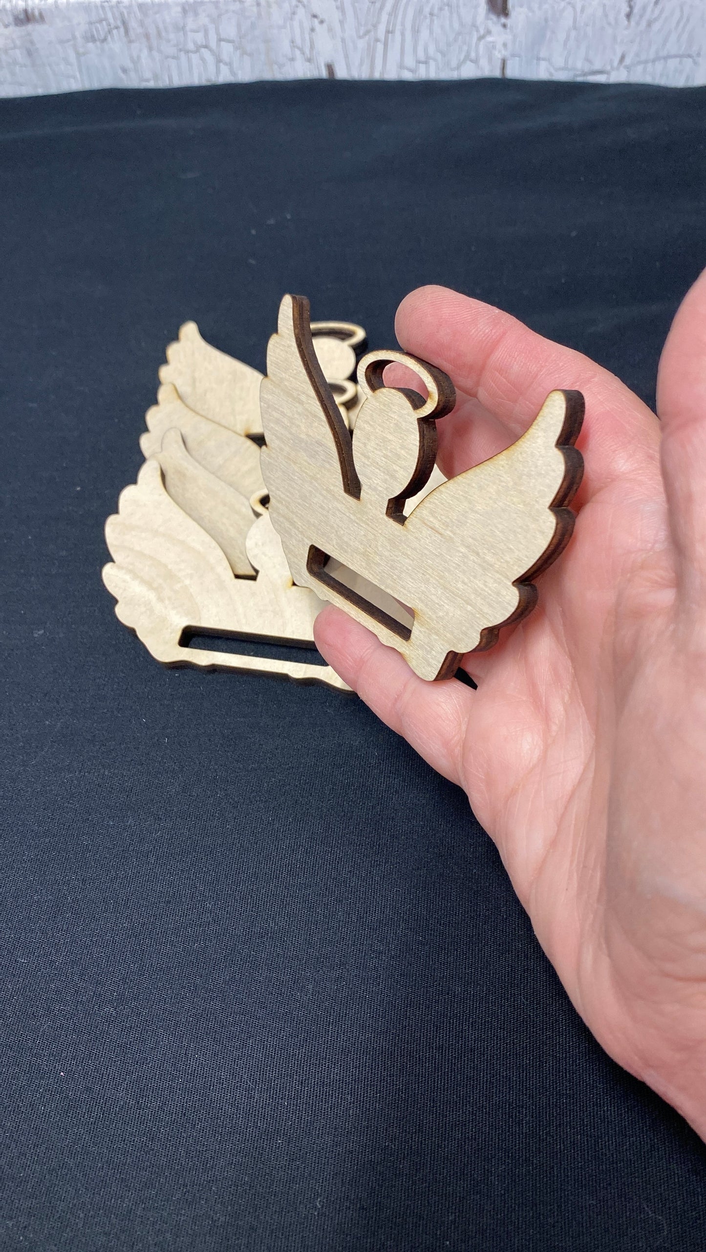 Wooden Angel Tassel Ornaments – 5 Pk. DIY Memorial Keepsake Blanks with Ribbon or Fabric Slot