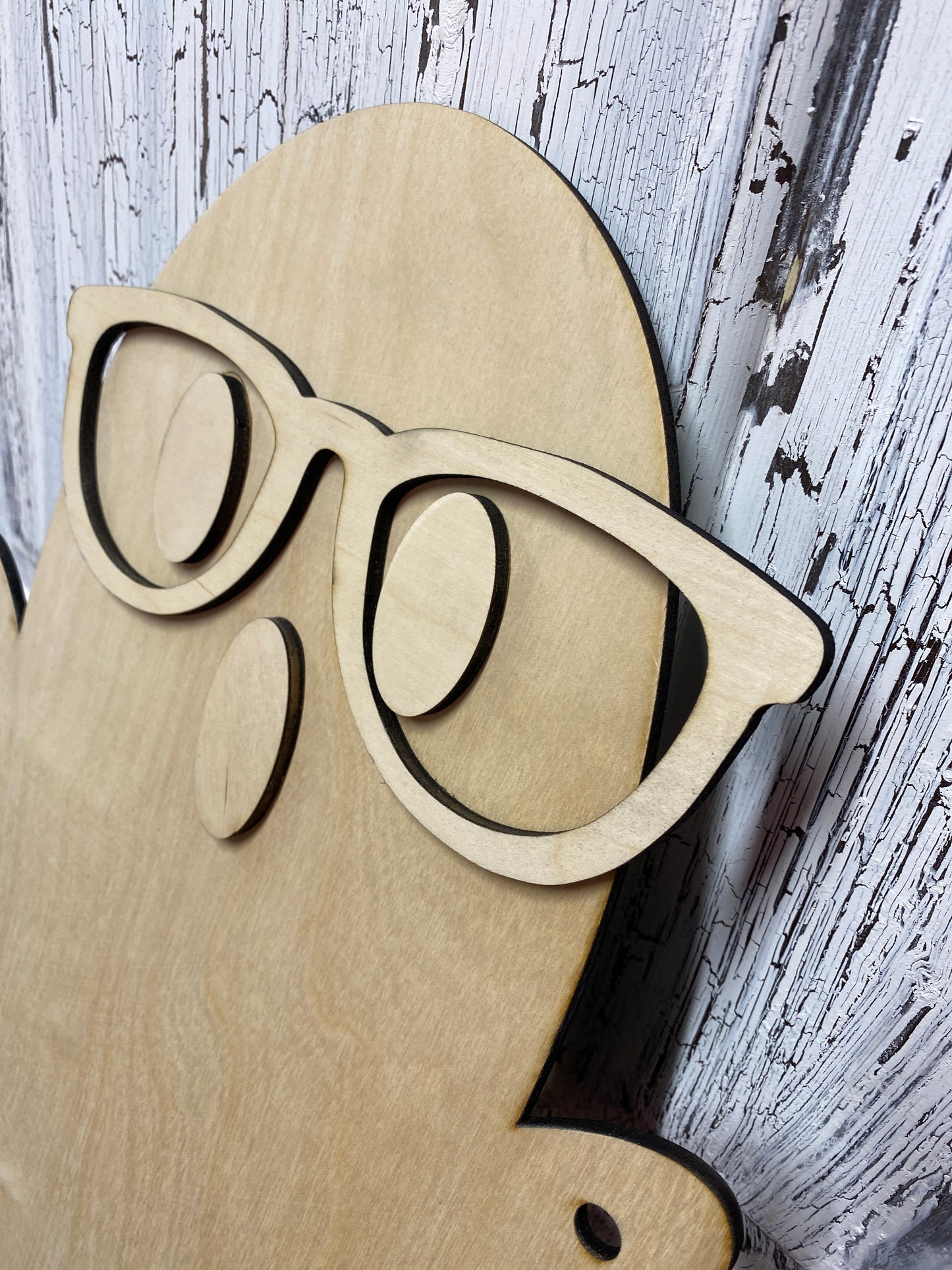 Ghost with Eyeglasses and Boo Garland Door Hanger Kit, Laser-Cut Door Hanger Paint Party Kit