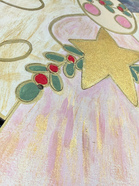 Angel Door Hanger, Christmas Door Decor, Seasonal Sign, Front Door Wreath, Oversized Christmas Tree Ornament