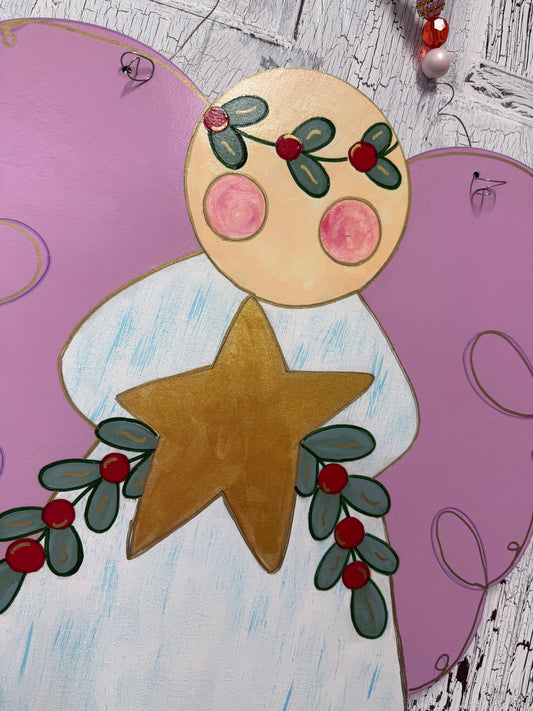 Angel Door Hanger, Christmas Door Decor, Seasonal Sign, Front Door Wreath, Oversized Christmas Tree Ornament