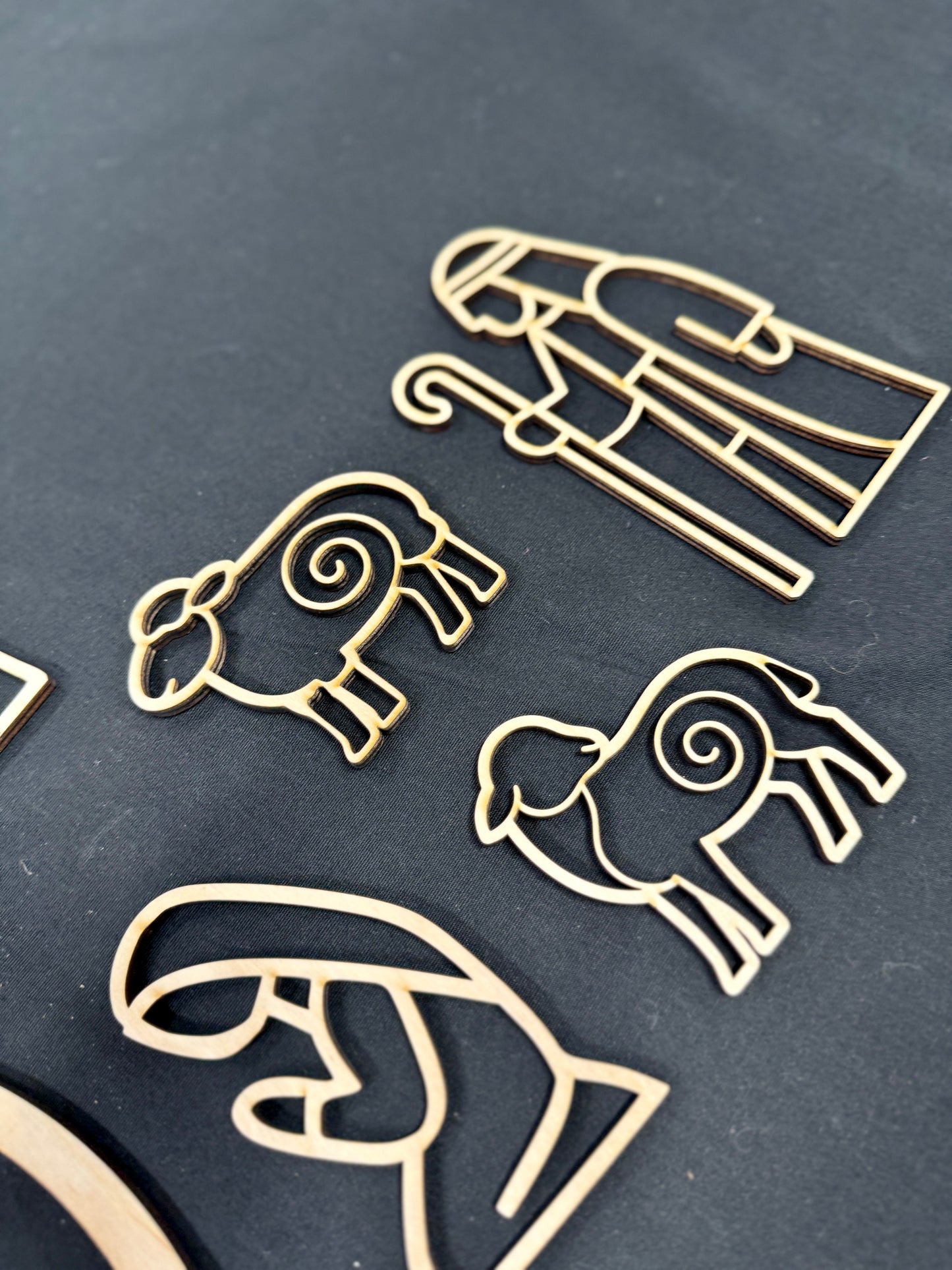 Laser Cut Wooden Nativity Set | Barn Quilt Style or Open Frame Design | Christmas Nativity Scene Outline Cut Blank | Holy Family DIY Resin, Glass, or Craft Project