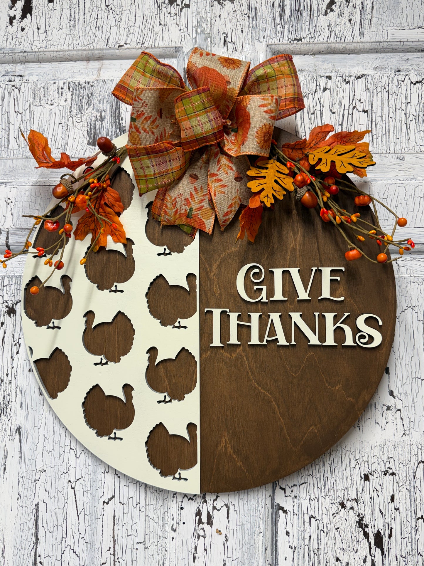 Give Thanks Turkey Theme Layered Door Hanger