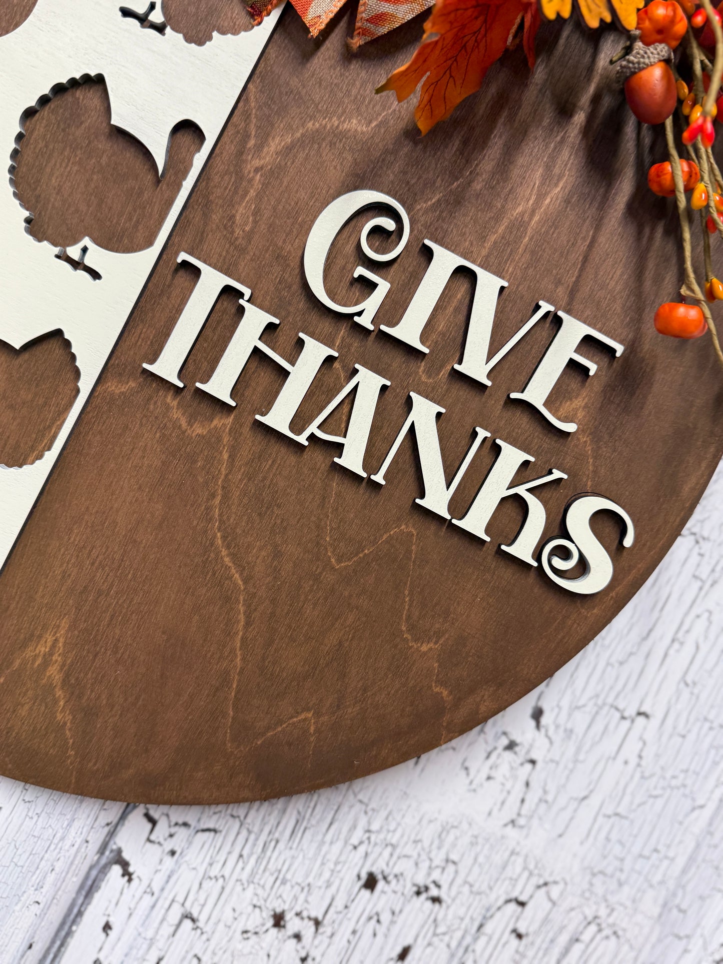 Give Thanks Turkey Theme Layered Door Hanger